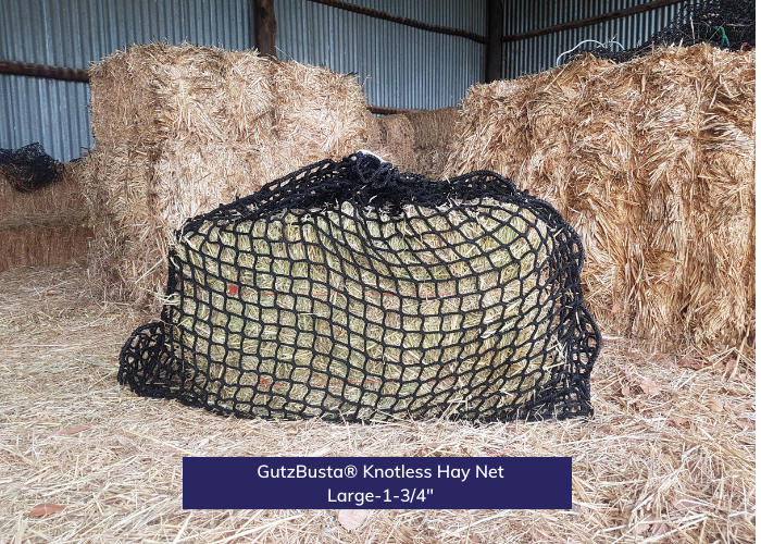 Hay Net Large Knotless Slow Feed Hay Net – Gutzbusta USA